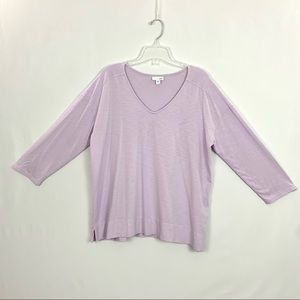 J. Jill quarter sleeve cotton blend v-neck casual top